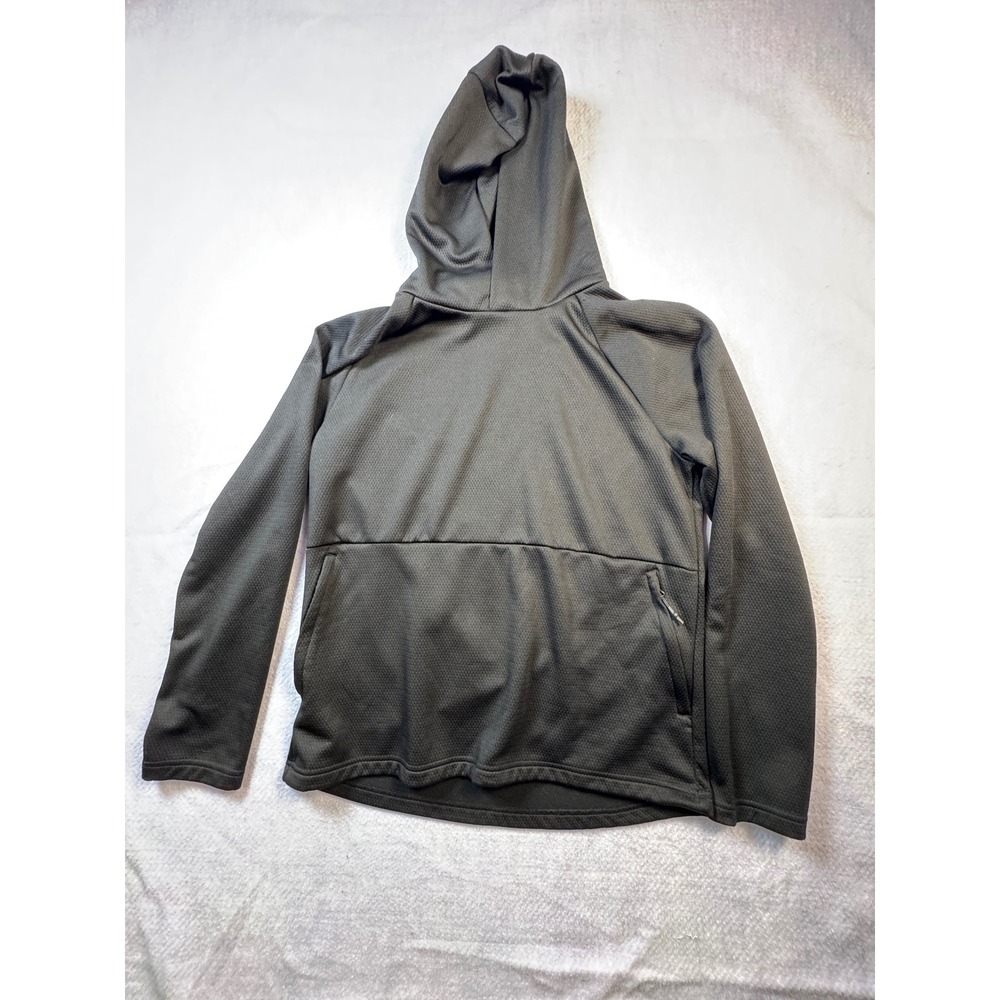 Stylus Mens Gray Waffle Knit Active Hoodie Pullover Zipper Pockets Size L
